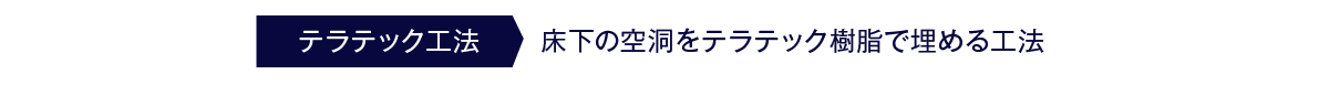 テラテック工法 床下の空洞をテラテック樹脂で埋める工法
